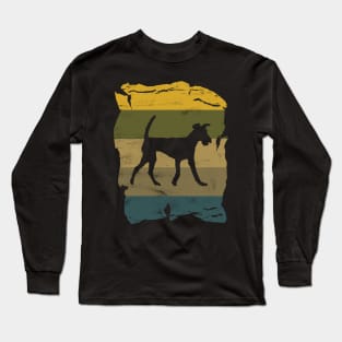 Irish Terrier Distressed Vintage Retro Silhouette Long Sleeve T-Shirt